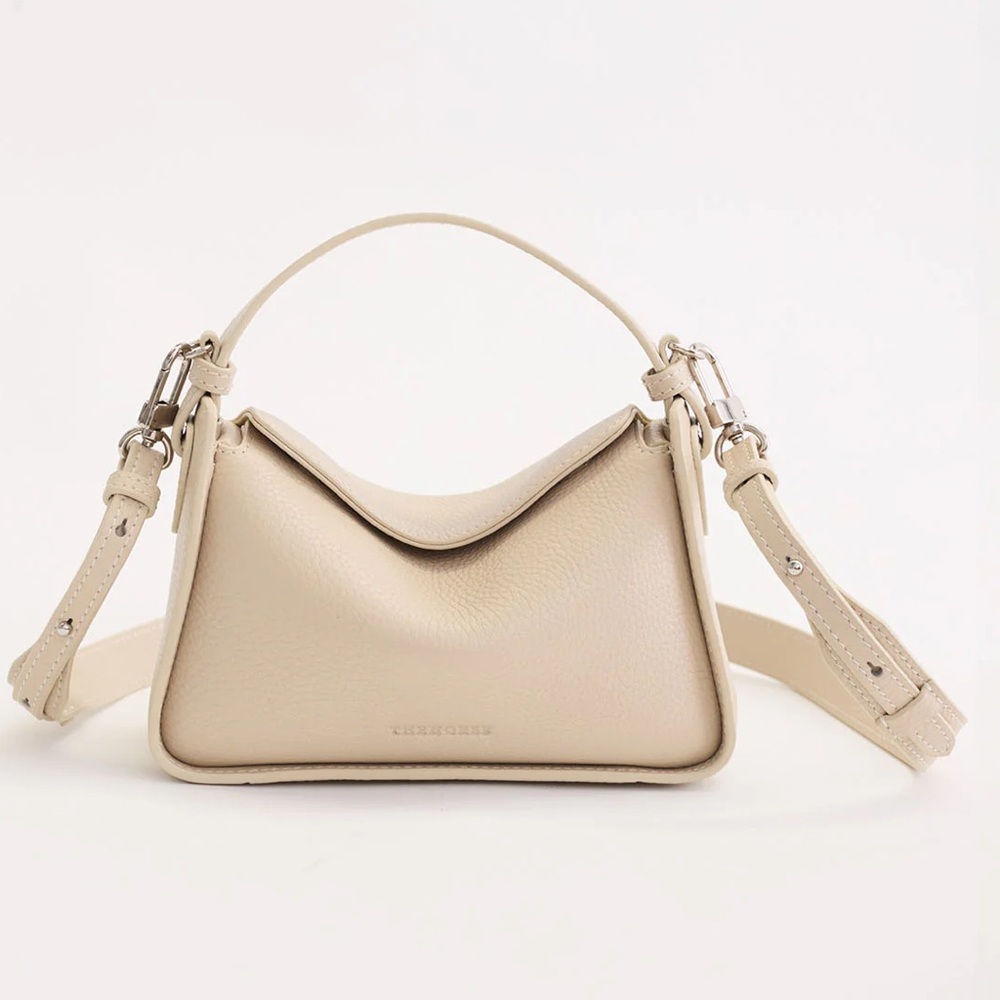 Mini Clementine Bag: Oat Pebbled Leather